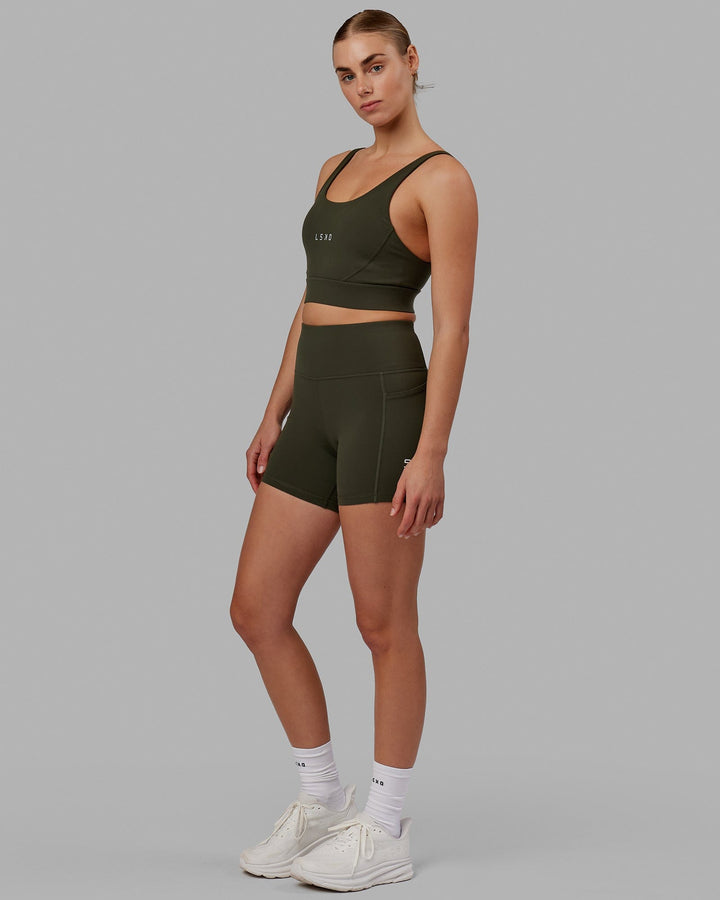 Woman wearing Rep X-Short Tight - Forest Night