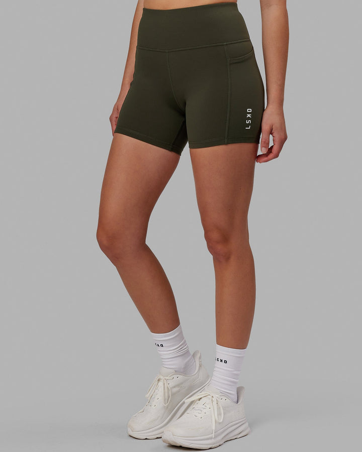 Woman wearing Rep X-Short Tight - Forest Night