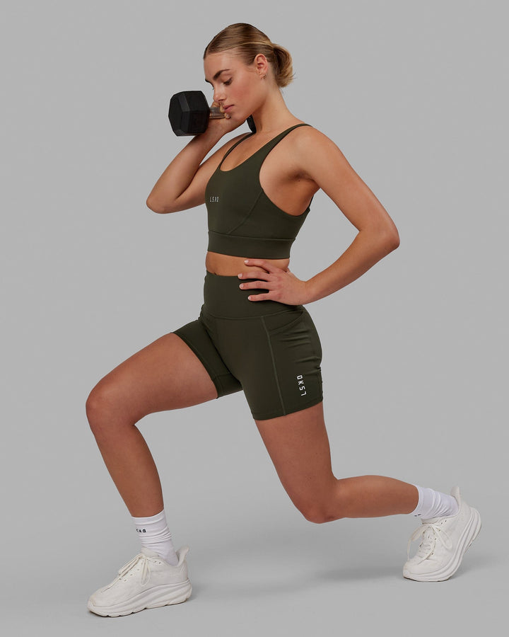 Woman wearing Rep X-Short Tight - Forest Night