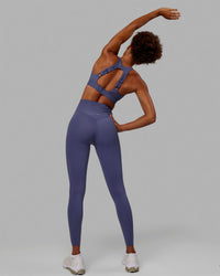 Woman wearing Resistance Ribbed Sports Bra - Future Dusk