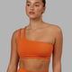 Woman wearing Set Up Sports Bra - Burnt Orange