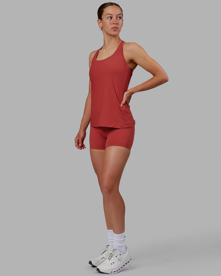 Woman wearing Sprint Tank - Cardinal