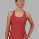 Woman wearing Sprint Tank - Cardinal