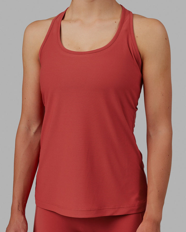 Woman wearing Sprint Tank - Cardinal