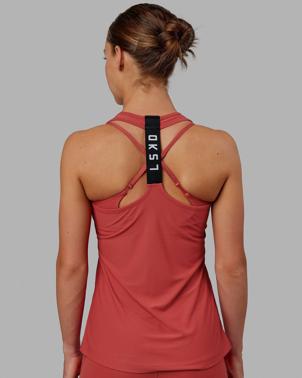 Woman wearing Sprint Tank - Cardinal