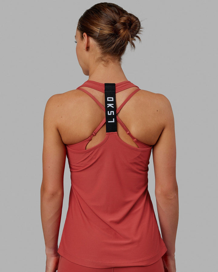Woman wearing Sprint Tank - Cardinal