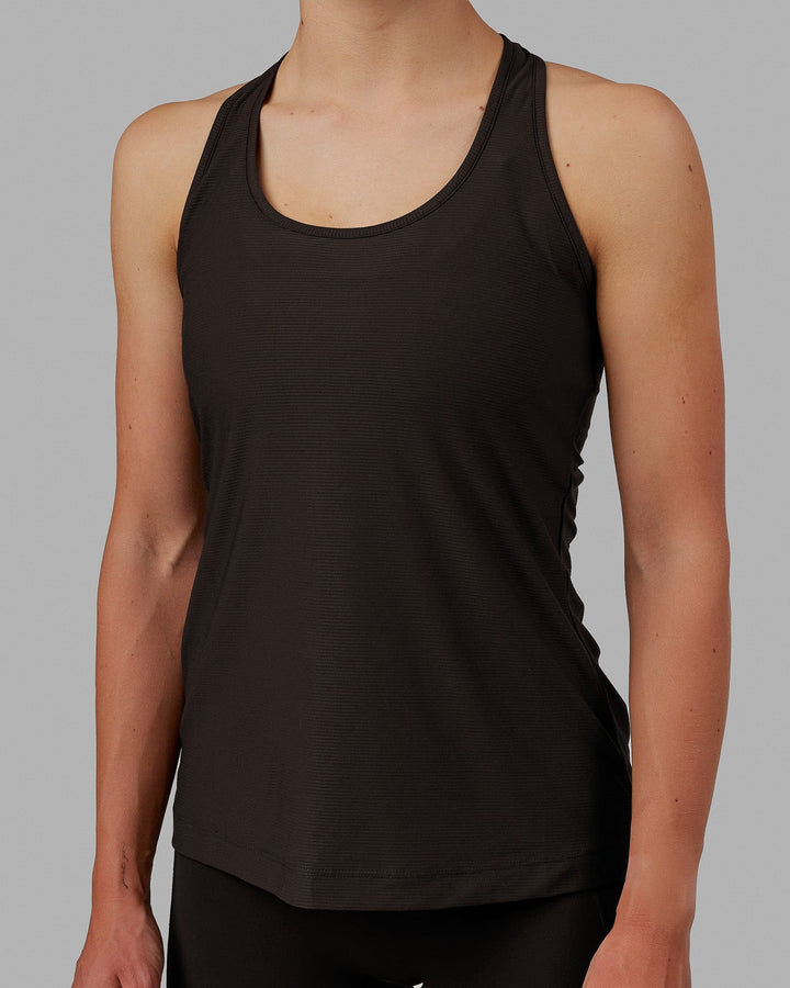 Woman wearing Sprint Tank - Dark Walnut