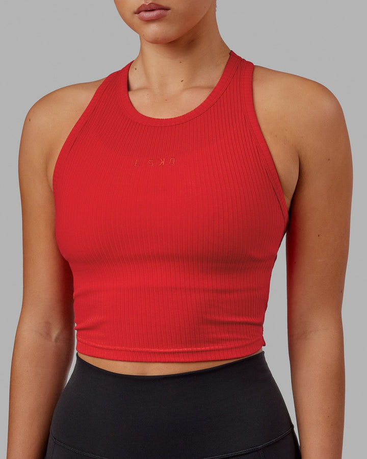 Woman wearing Squad Ribbed Tank - Infared