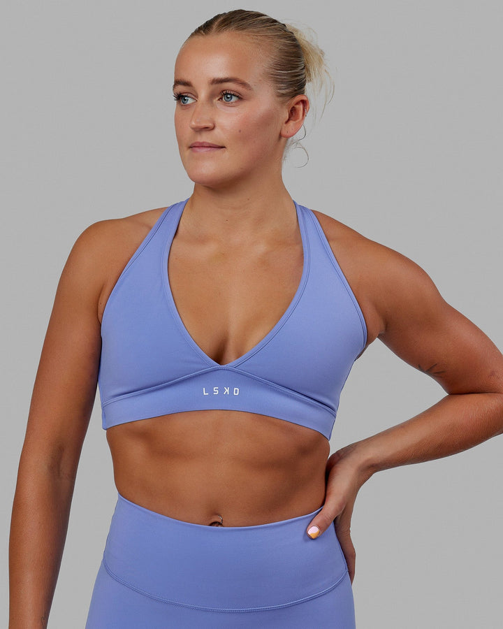Woman wearing Stamina Bra - Cornflower
