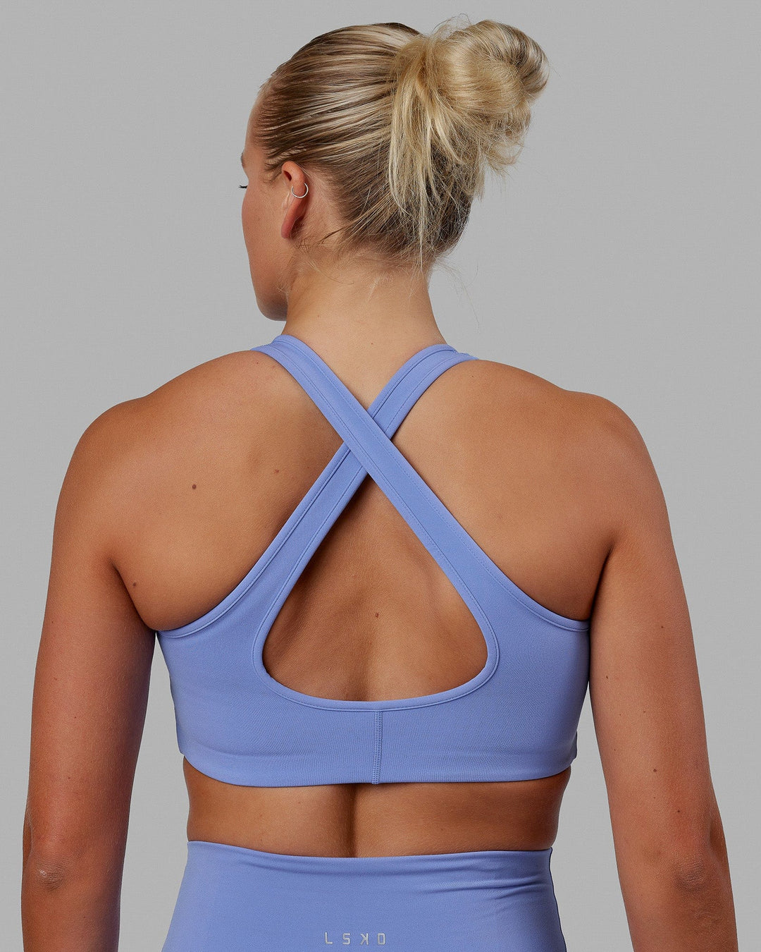 Woman wearing Stamina Bra - Cornflower