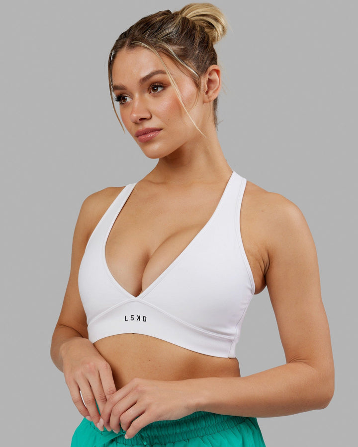 Woman wearing Stamina Sports Bra - White