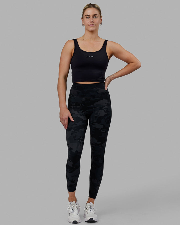 Woman wearing Staple Active Cropped Tank - Black