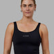 Woman wearing Staple Active Cropped Tank - Black