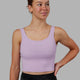 Woman wearing Staple Active Cropped Tank - Pale Lilac