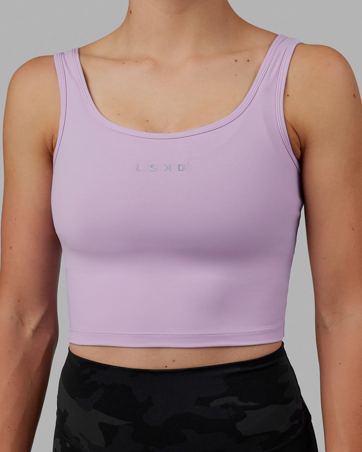 Woman wearing Staple Active Cropped Tank - Pale Lilac