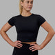 Woman wearing Staple Cropped Tee - Black