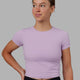 Woman wearing Staple Cropped Tee - Pale Lilac