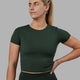 Woman wearing Staple Cropped Tee - Vital Green