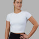 Woman wearing Staple Cropped Tee - White