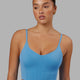 Woman wearing Streamline Bra - Azure Blue