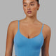 Woman wearing Streamline Bra - Azure Blue