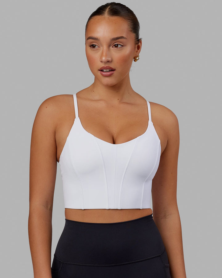 Woman wearing Streamline Bra - White