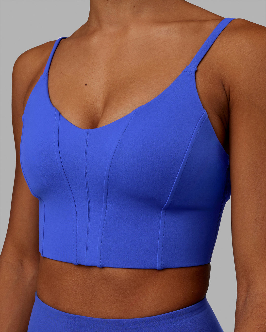 Woman wearing Streamline Bra - Power Cobalt