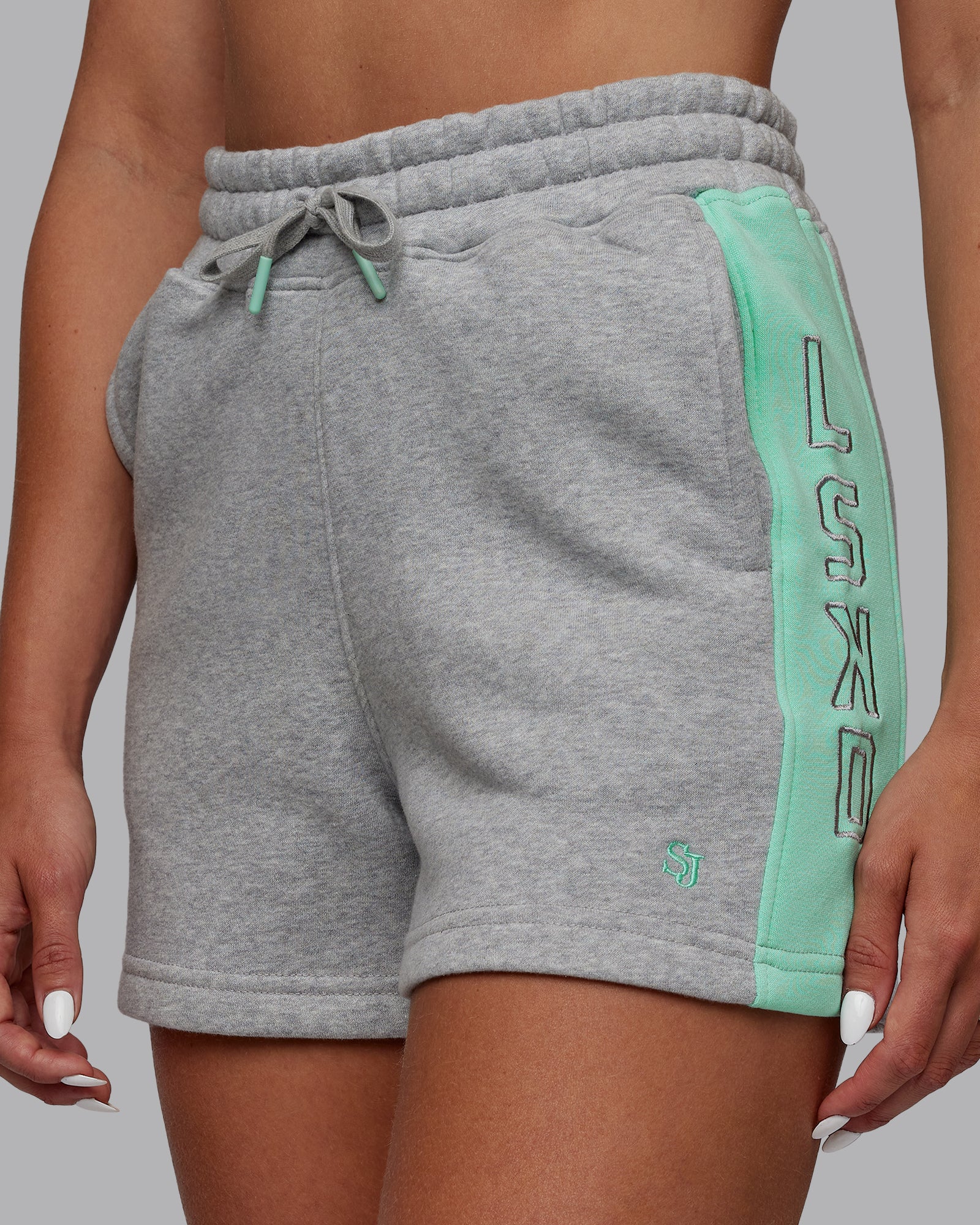Tenacity Lounge Shorts Light Grey Marl Ice Green LSKD
