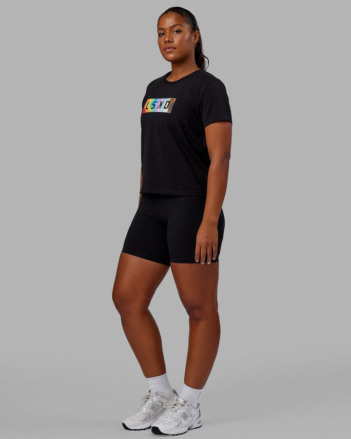 Woman wearing Together Tee - Pride-Black