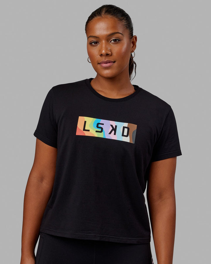 Woman wearing Together Tee - Pride-Black
