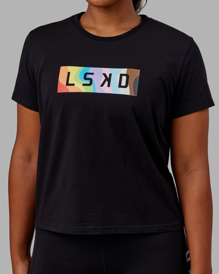 Woman wearing Together Tee - Pride-Black