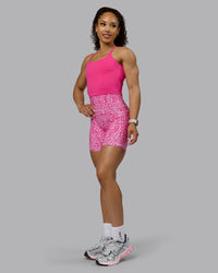 Woman wearing Twist Shelf Bra Tank - Ultra Pink