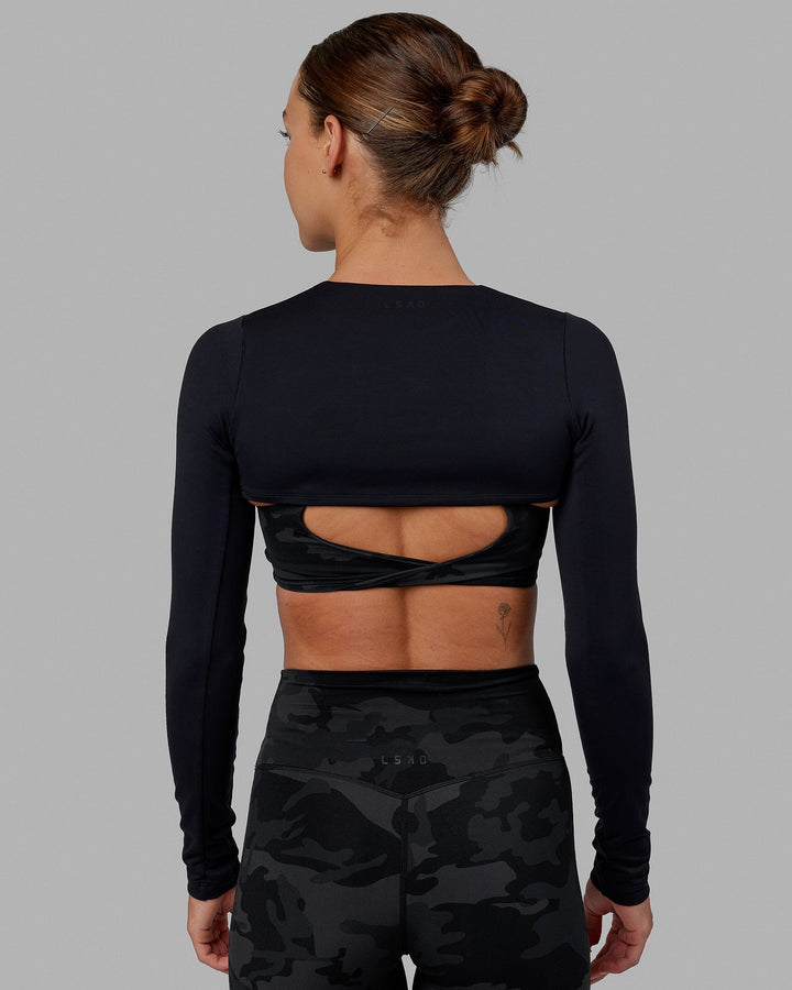 Woman wearing Ultra LS Bolero - Black