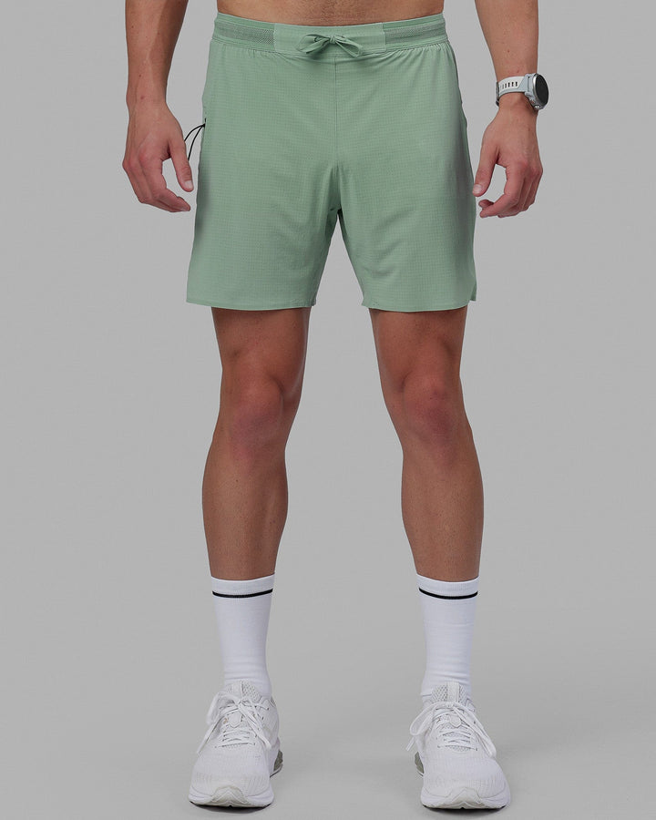 Man wearing UltraAir 6" Lined Performance Short - Iceberg Green