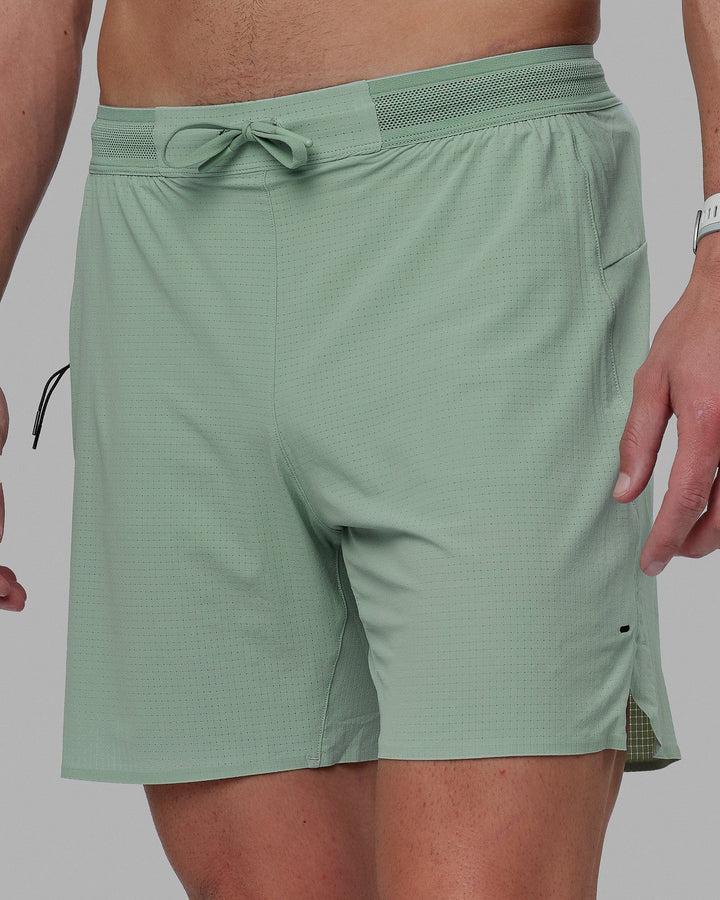 Man wearing UltraAir 6" Lined Performance Short - Iceberg Green