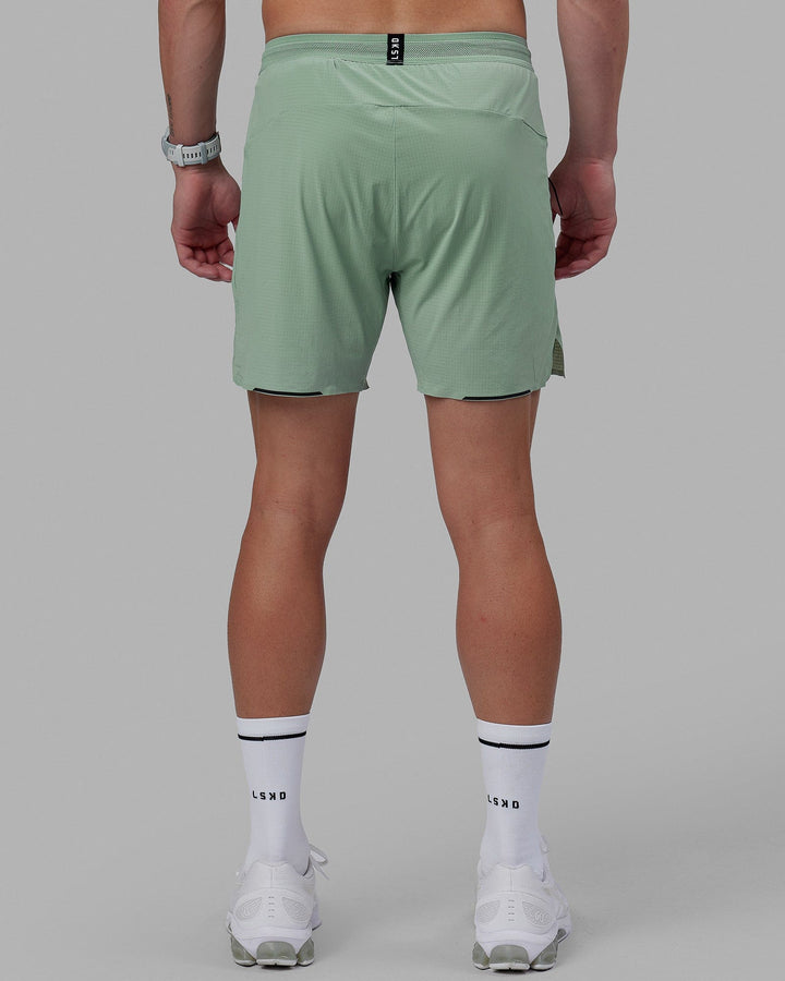 Man wearing UltraAir 6" Lined Performance Short - Iceberg Green