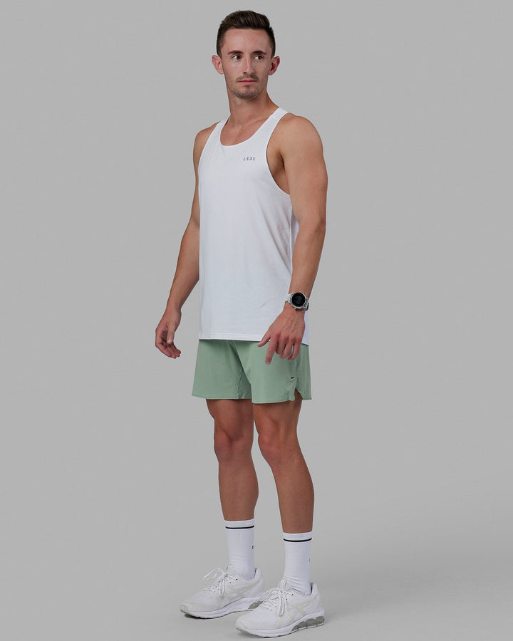 Man wearing UltraAir 6" Lined Performance Short - Iceberg Green