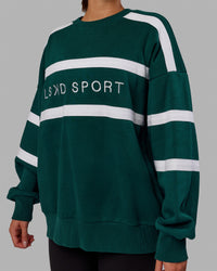 Collateral Sweater Oversize - Dark Moss-White