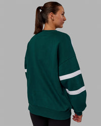 Collateral Sweater Oversize - Dark Moss-White