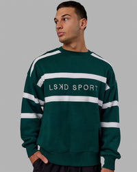 Collateral Sweater Oversize - Dark Moss-White