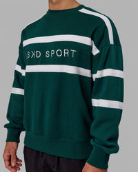 Collateral Sweater Oversize - Dark Moss-White