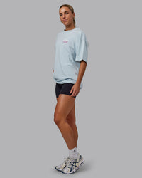 Woman wearing Unisex Gone Running FLXCotton Tee Oversize - Skyride-Bubblegum | Thumbnail Index: 5