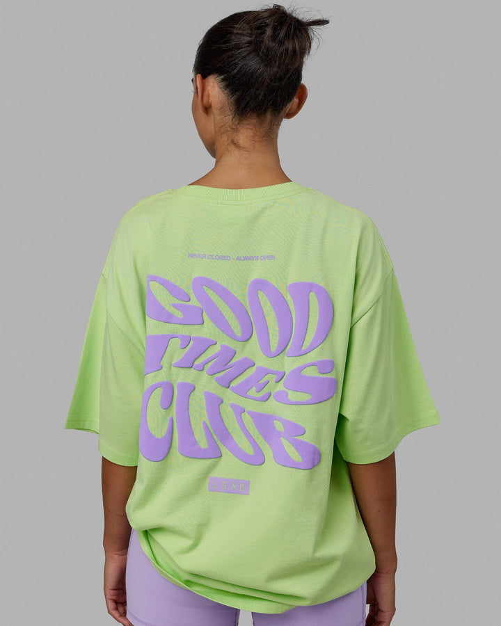 Unisex Good Times Heavyweight Tee Oversize - Paradise Green-Pale Lilac