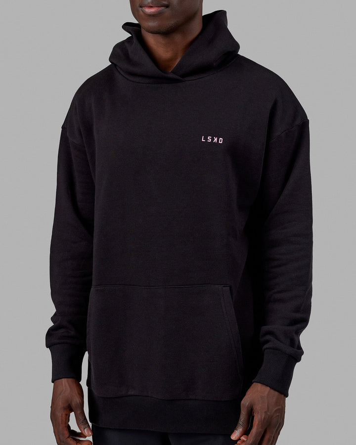 Man wearing Unisex Lift-Up Hoodie Oversize - Black