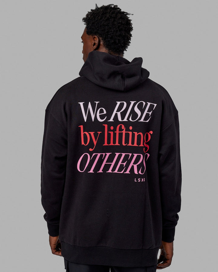 Man wearing Unisex Lift-Up Hoodie Oversize - Black