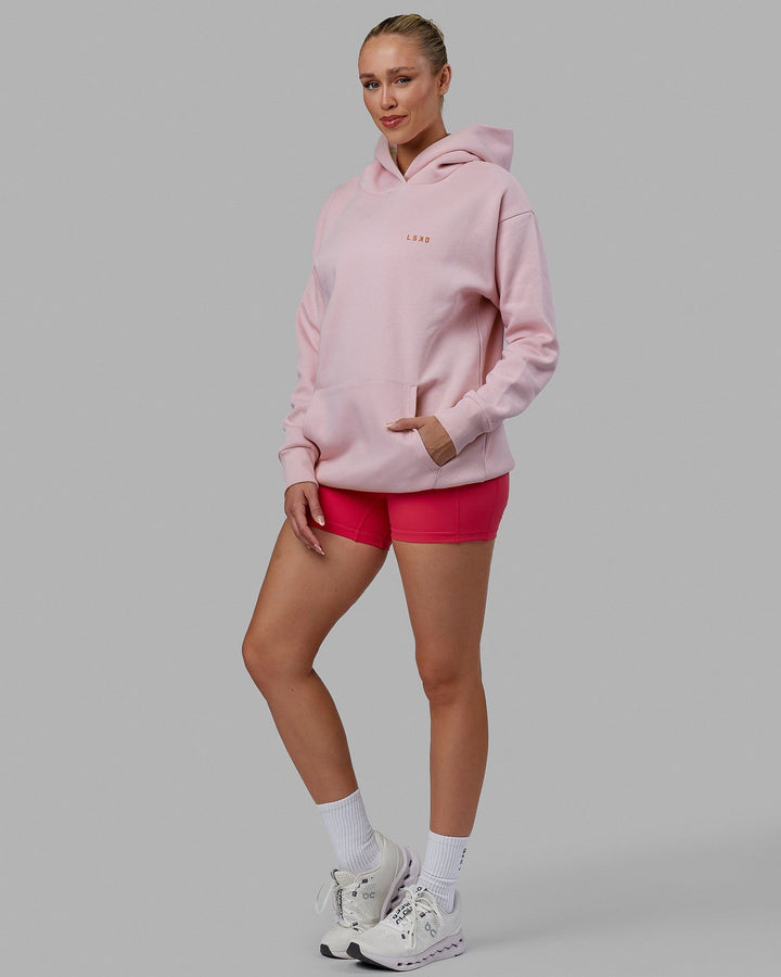 Woman wearing Unisex Lift-Up Hoodie Oversize - Marshmallow