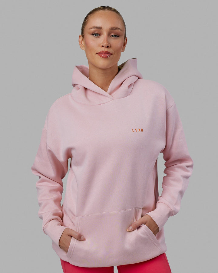 Woman wearing Unisex Lift-Up Hoodie Oversize - Marshmallow