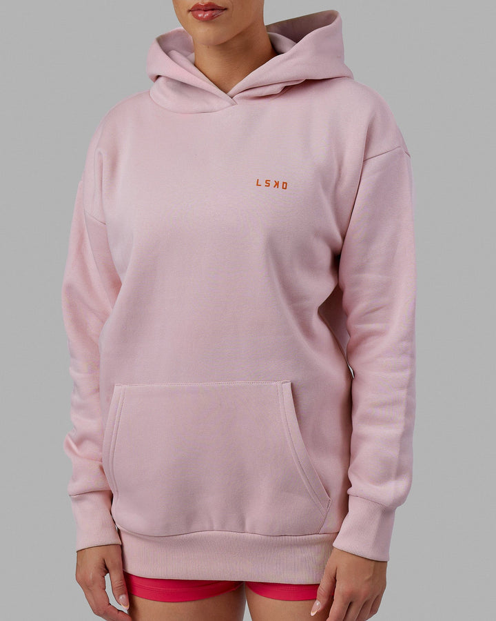 Woman wearing Unisex Lift-Up Hoodie Oversize - Marshmallow