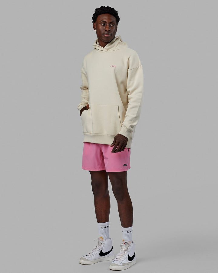 Man wearing Unisex Lift-Up Hoodie Oversize - Warm White