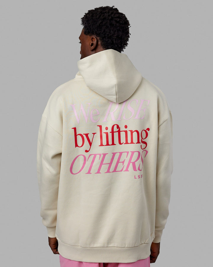Man wearing Unisex Lift-Up Hoodie Oversize - Warm White